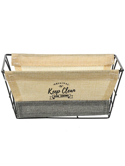 Корзина для хранения, 25х15х12 см, прямоугольная, серо-бежевая, A290099