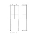 Шкаф Wing 64, 359х640х1990 мм, белый, над стиральной машиной, VIGO, shnr.WIN.64.2D белый - фото 3