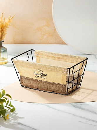 Корзина для хранения, 25х15х12 см, прямоугольная, коричнево-бежевая, A290100