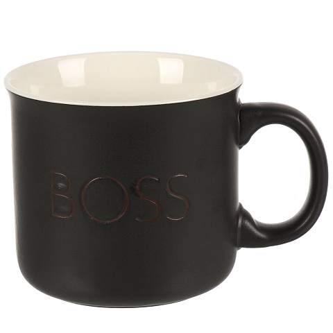 Кружка керам, Boss, черная матовая, 620 мл, Daniks R2250/4358