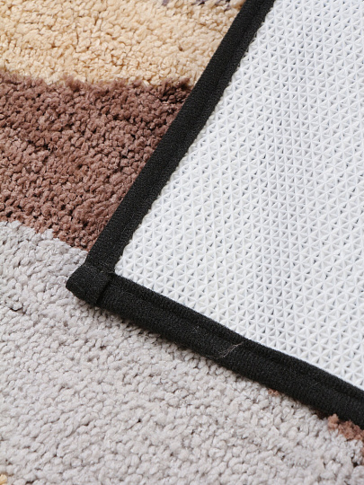 Коврик для ванной, 0.48х0.78 м, полиэстер, коричневый, Silvano, Волна, Y4-11467