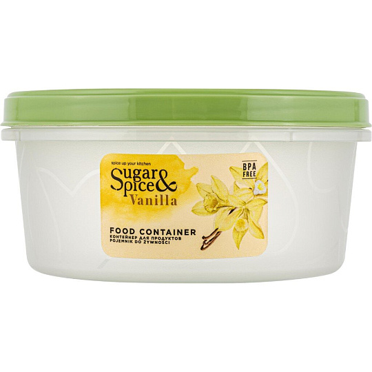 Банка для продуктов, пластик, 0.4 л, 12х12х5.6 см, с крышкой, Sugar&amp;Spice, Vanilla, SE188710025, трюфель