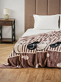 Плед 1.5-спальный, 150х200 см, велсофт жаккард, 100% полиэстер, Silvano, Животные Коты, коричневый, 150/168-CLF/LA - фото 2