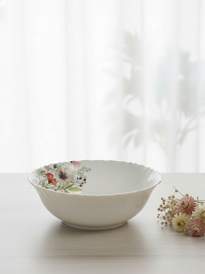 Салатник стеклокерамика, фигурный, 15х6 см, 0.4 л, Сухоцветы, МФК, MFK21181