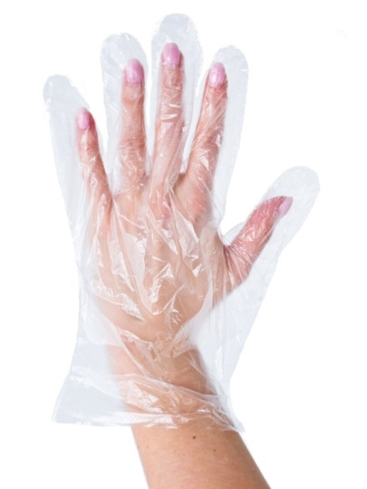 Перчатки полиэтилен, одноразовые, 100 шт, комплект 50 пар, размер M, средний, 12 микрон