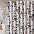 Штора для ванн 180х180 см, полиэстер, Цветы коричневые, STSC4260A
