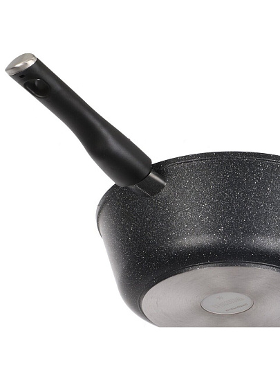 Сотейник алюминий литой, 26 см, 3.9 л, антипригарное покрытие, Нева Металл Посуда, Гранит, L181326i,, съемная ручка, индукция