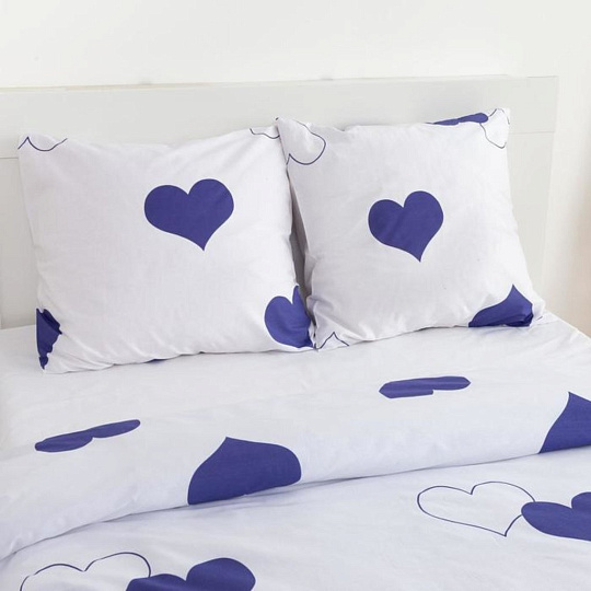 Постельное бельё евро &quot;Этель&quot; Сердца пододеяльник 200х217 см+наволочка 70*70 см-2 шт, 5437583