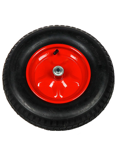 Колесо для тачки резина PR, без колпачка на ниппеле, 4.00-8, втулка D12/D16 мм, Мастер Инструмент