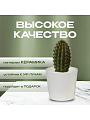 Кашпо керамика, 0.4 л, 10х9 см, конус, Белый, 633635 - фото 4