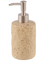 Дозатор для жидкого мыла, керамика, 7.3х7.3х17.5 см, бежевый с вкраплением, Y4-9836 - фото 3