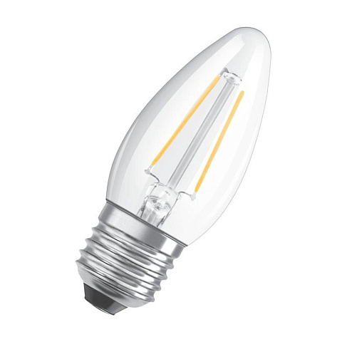 Лампа светодиодная филаментная LED STAR CLASSIC B 60 5W/840 5Вт свеча 4000К нейтр. бел. E27 600лм 220-240В прозр. стекло OSRAM 4058075212428