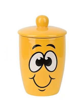 Банка для сыпучих продуктов, керамика, 0.55 л, 9.5х16 см, с крышкой, Smile, L2520870