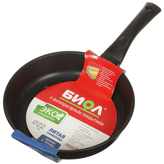 Сковорода алюминий, 22 см, антипригарное покрытие, Биол, Классика, TR-4003