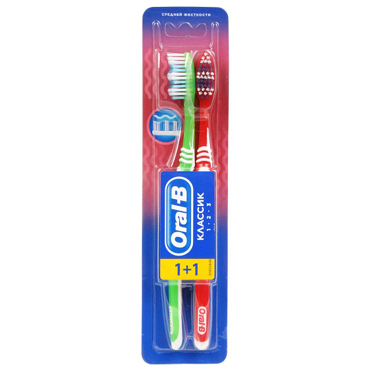 Зубная щетка Oral-B, 3D Classic, средней жесткости, 2 шт