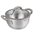 Кастрюля нержавеющая сталь, 2 л, с крышкой, крышка стекло, Rondell, Balance, RDS-753, индукция