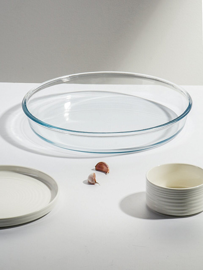 Форма для запекания стекло, 31.8х4.5 см, 2.85 л, круглая, Borcam, 59484