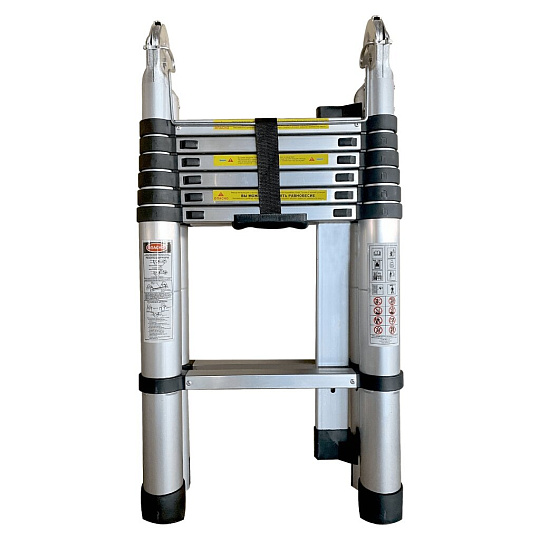 Лестница шарнирная 2 секции, 7 ступеней, алюминий, 4.4 м, 150 кг, телескопическая, Alumet, DTLH 2.2