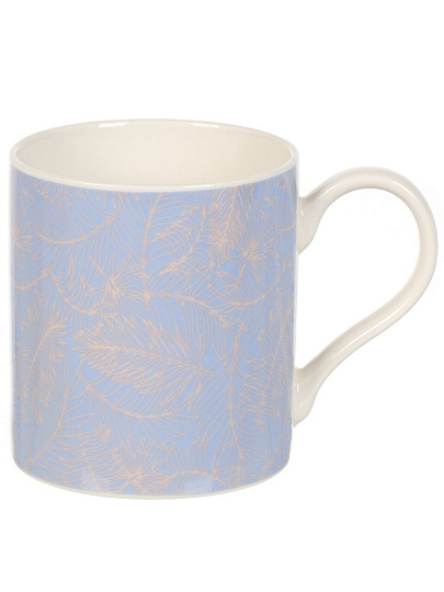 Кружка керамика, 350 мл, голубые листья, Y6-10184, в ассортименте