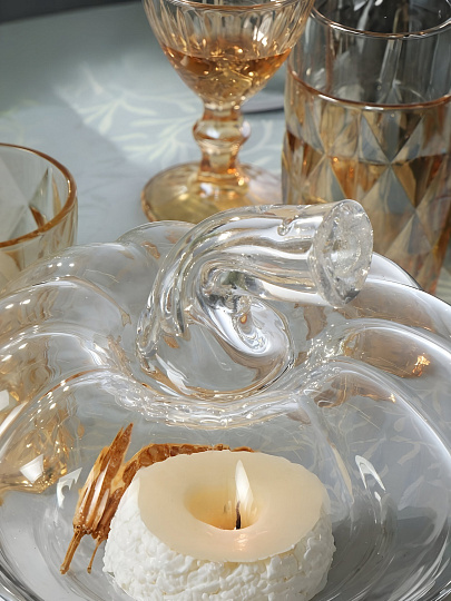Ваза стекло, настольная, 23х24 см, Alegre Glass, Тыква, 337-030