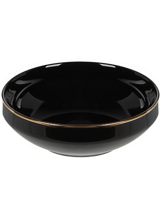 Салатник фарфор, круглый, 14х4.7 см, Black Gold, Domenik, DM3013-1