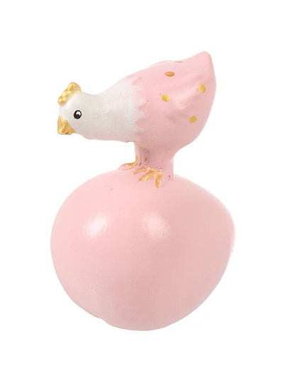 Фигурка декоративная гипс, Курочка на яйце-3, 10.5х12.5 см, розовая, Evis, 28 2885 0001