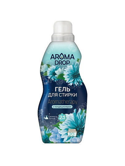 Гель для стирки Aroma Drop, 1 л, универсальный, Свежесть лотоса 2в1
