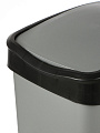 Контейнер для мусора пластик, 35 л, прямоугольный, с крышкой, серый металлик, черный, Violet, Tandem, 843558 - фото 3