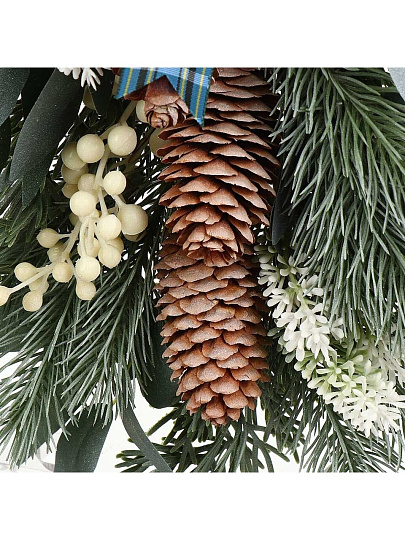 Композиция новогодняя подвесная 45 см, Еловая ветвь, SYSGZSA-4623113