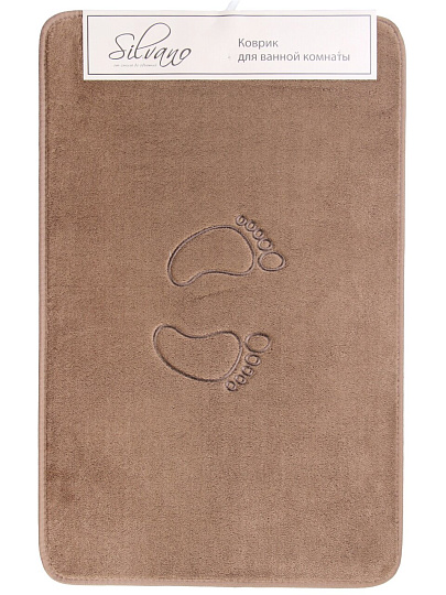 Коврик для ванной, 0.5х0.8 м, полиэстер, графит, Silvano, Ножки, Y4-11474