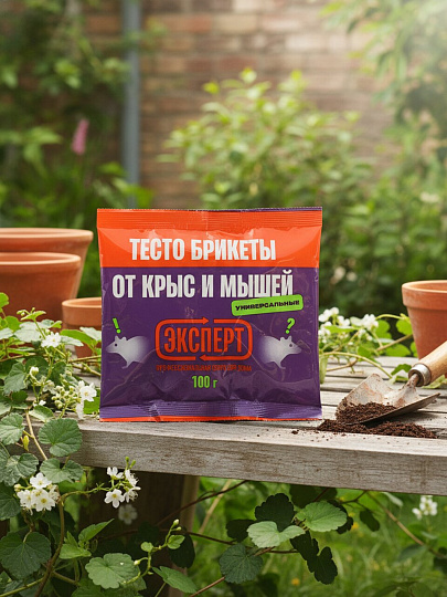 Родентицид Эксперт, от крыс и мышей, тесто брикеты, 100 г