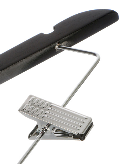 Вешалка-плечики для одежды, 44.5 см, дерево, клипсы, черная, Марья Искусница, LH002BL-CL