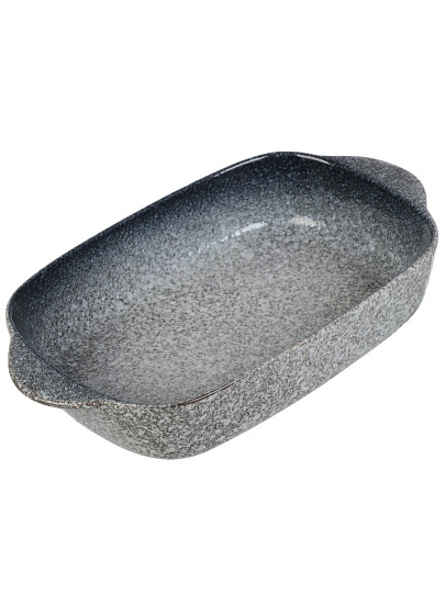 Форма для запекания керамика, 24х13.5х4.5 см, 0.58 л, прямоугольная, серо-синяя, Daniks, Гранит, Y4-8733