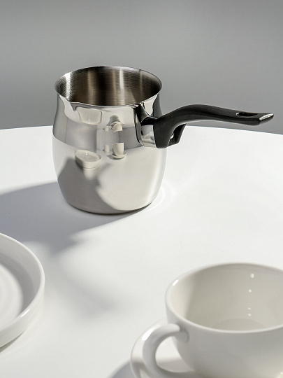 Кофеварка 0.6 л, нержавеющая сталь, ручка бакелитовая, Turco, 007009