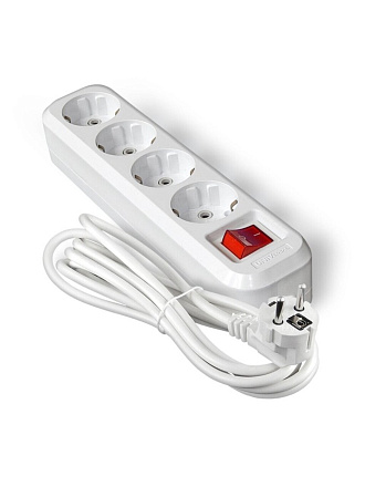 Удлинитель бытовой 4 гнезда, 3 м, ПВС, 3х1 мм², с заземлением, выключатель, UNIVersal, S-304
