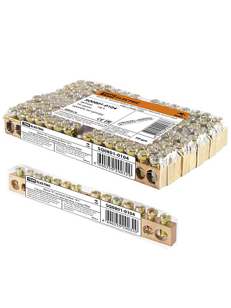 Шина нулевая N, 14/1, 14 групп, крепеж по центру, 6х9 мм, TDM Electric, SQ0801-0104