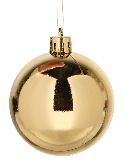Елочный шар 6 шт, золото, 6 см, пластик, SYQD-0119156G