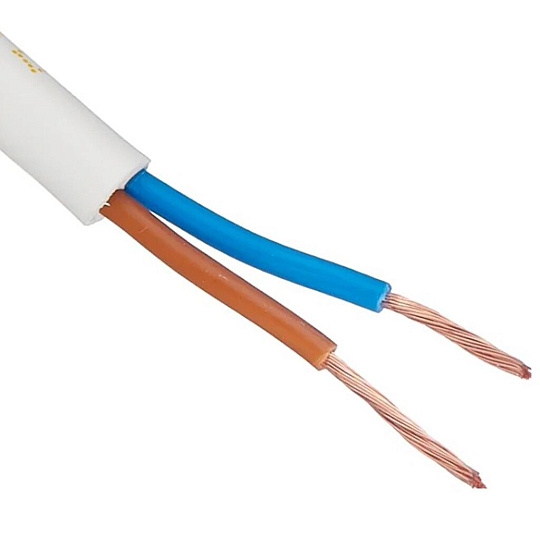Кабель ПВС, 2х0.75 мм², 50 м, медь, гибкий, ГОСТ, белый, TDM Electric, SQ0118-0025