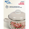 Кастрюля эмалированная сталь, 2 л, с крышкой, крышка сталь, полусфера, ЛЗЭП, Букет пионов, С-4210АП2/4Жм, индукция - фото 10