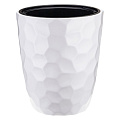 Горшок для цветов пластик, 34х39 см, со вставкой, белый, Idea, Мозаика, М 3409