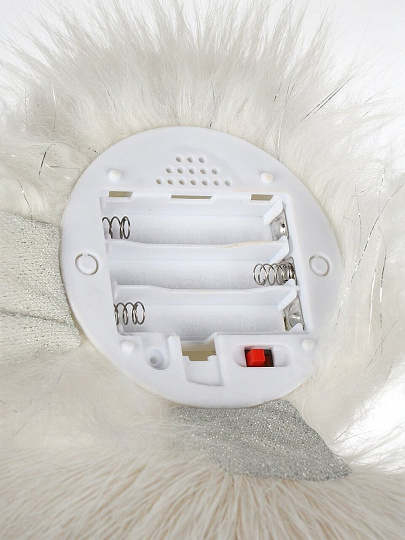 Фигурка декоративная текстиль, Гномик, 30 см, подсветка, белая, Y4-9369