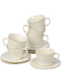 Набор чайный фарфор, 12 предметов, на 6 персон, 230 мл, Jewel, Опал, ПС0004-14 - фото 3