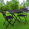 Мебель садовая Ola Dom, Rattan, антрацит, стол, 58х58х71.5 см, 2 кресла, 120 кг, ЭП 873147