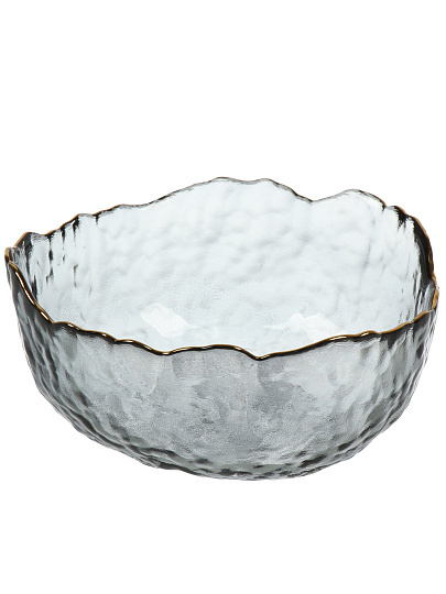 Салатник стекло, круглый, 13х6 см, 0.31 л, отвод золотом, Графит, Y6-10082/B150011