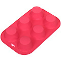 Форма для запекания силикон, 25.5х17.5 см, прямоугольная, рифленая,6 кексов, фуксия, Y3-1334 - фото 3