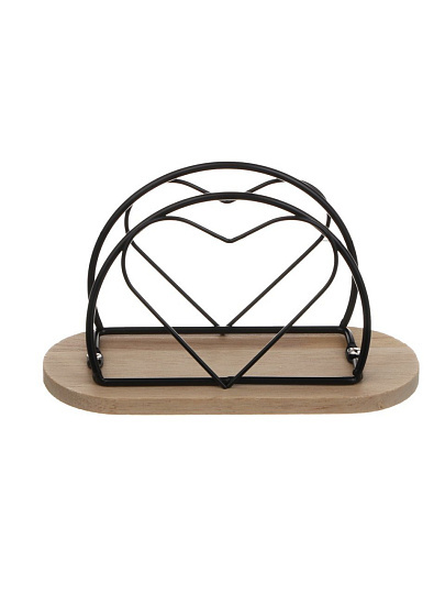 Салфетница дерево, 16х7х8 см, Vetta, сталь, 827-132