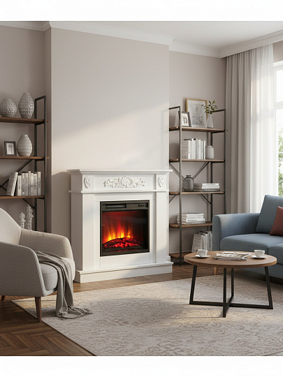 Электрокамин RealFlame, Adelaide, белый, Amix-S 18, эксклюзив