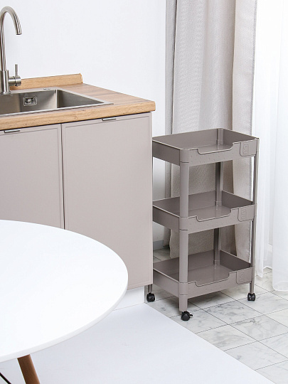 Полка универсальная, пластик, 3 секции, 38х27х71 см, серая, Y4-11630