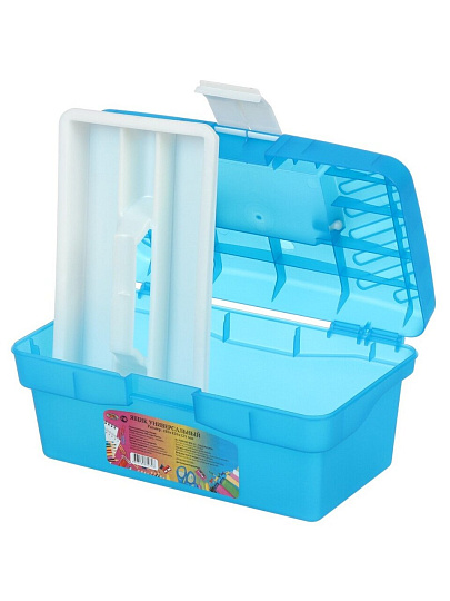Ящик 28.5х15.5х12.5 см, пластик, Profbox, пластиковый замок, голубой, 610706
