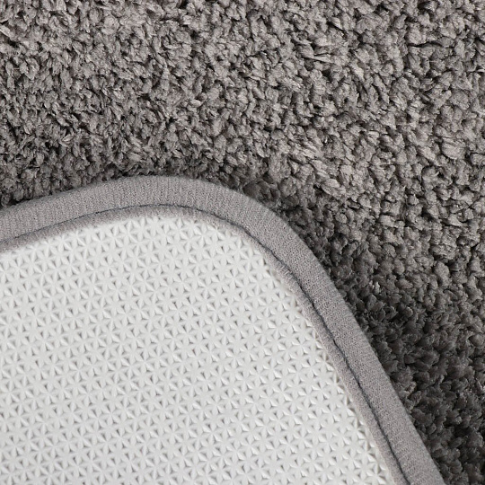 Коврик для ванной, 0.5х0.8 м, полиэстер, серый, A090016